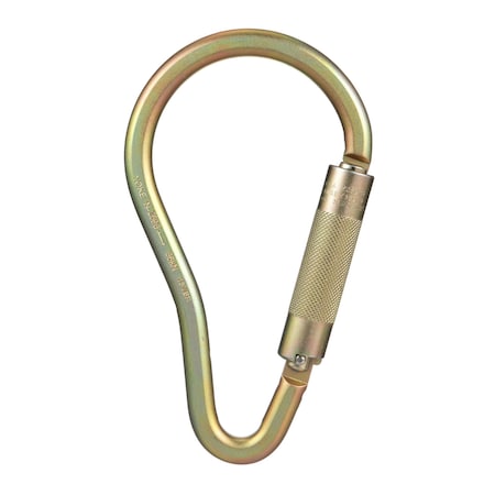 Msa Safety Carabiner, Auto-Lock, Pear, 9 1/2 in Length, 2-1/10" Gate Opening, Steel, Bare Aluminum 10089209