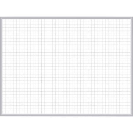 Ghent Dry Erase Board, Steel, 24 in, 36 in, Aluminum Frame, White/Gray, Gloss GRPM321G-23