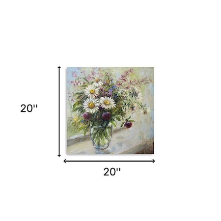 Homeroots Pretty Vase Of Flowers Unframed Print Wall Art 398935