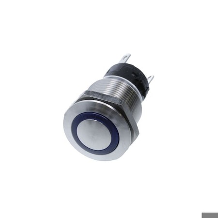 Switch Components Anti Vandal 19mm Dia, 5P SPDT ON-ON, Blue LED, IP67 PD-1E-DC-9-UL