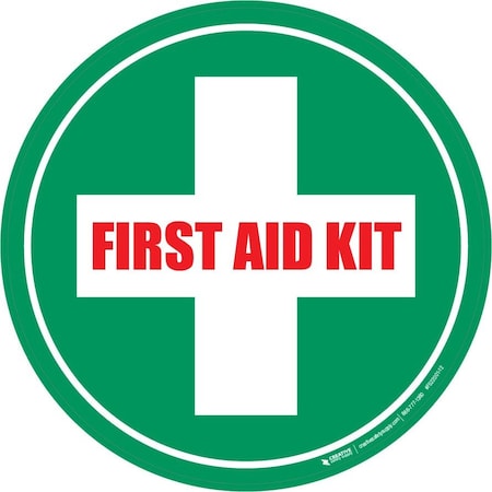 Creative Safety Supply First Aid Kit, Floor Sign, 18in x 18in FS22001-18