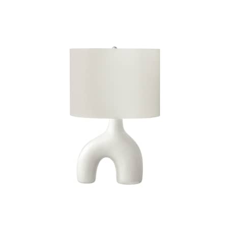 Monarch Specialties Lighting, 25"h, Table Lamp, White Ceramic, Ivory / Cream Shade, Contemporary, Modern I 9665