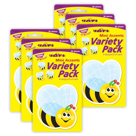 Trend Bees Mini Accents Variety Pack, 36-Piece Set, 6PK T10711