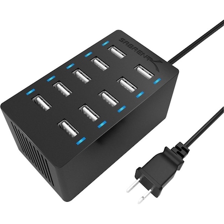 Sabrent 60 Watt (12 Amp) 10-Port Desktop USB Rapid Charger AX-TPCS