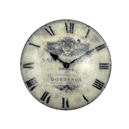 Homeroots Set of Six Black And White Clock Face Ceramic Drawer Pull Knobs, 6PK 635802