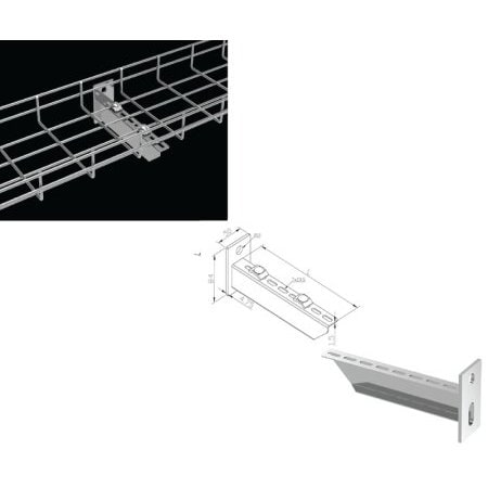 Kable Kontrol 6in Wide Reinforced Wall Support Bracket, EZ KK-RFB-6-EZ