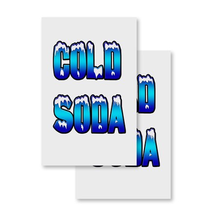 Signmission Cold Soda, Vinyl Decals Only 24 Inch x 36 Inch, Vinyl Decal, 2PK DSB-2436-2PACK-Cold Soda
