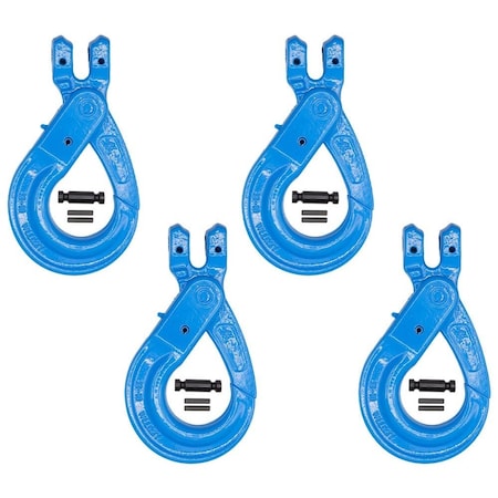 Mytee Products 4PK 1/2in G100 Clevis Self-Locking Hook for 1/2inLifting Chains, Wire Rope, Slings, 4PK SLH12-G100x4