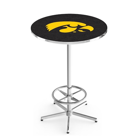 Holland Bar Stool Co 42" Chrome Iowa Pub Table, 36" dia. Top L216C4236IowaUn