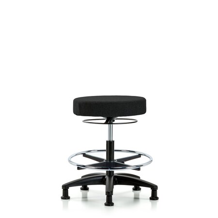 Blue Ridge Ergonomics Bench Stool, Med, Fabric, CF, Glides, Blk BR-FMBSO-RG-CF-RG-F42
