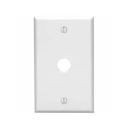 Leviton Telephone/Cable Wallplate, Standard Size, Gang 1, White 88017