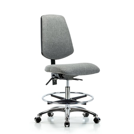 Blue Ridge Ergonomics Fab Med Bench Chair, Bk, CF, Cast, Gry, No Arms, 22" to 29" Height, Gray BR-FMBCH-MB-CR-T1-A0-CF-CC-F44