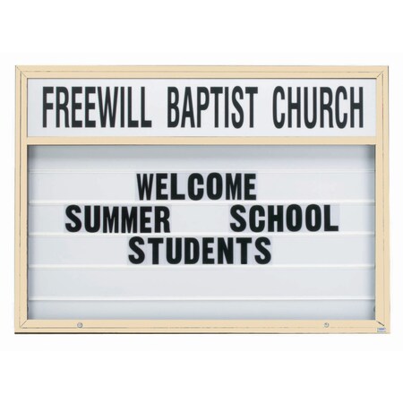 Aarco 70 in W, 50 in H, White Translucent Letterboard/Ivory Powder Coated Frame MBM5070IV