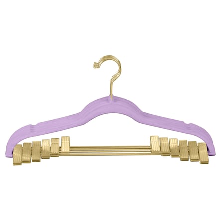 Simplify 6 Pack Velvet Hangers with Clips in Lavender 23250-G-LAVENDER