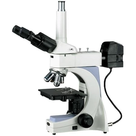 Amscope ME400 Infinity-Corrected Plan Upright Metallurgical Trinocular Compound Microscope 40X-1000X w/3MP ME400TC-3M