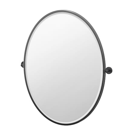 Gatco Sky 33" Framed Oval Mirror, Matte Black 5559XFLG