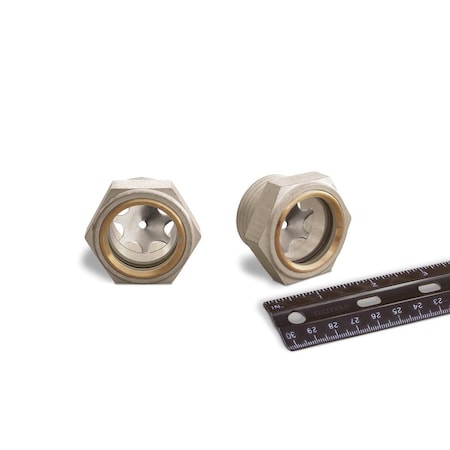 Oil-Rite Gasketed Window Sght Straight Thread - Straight, 1 1/4in.-12, 1 1/2in., SS, 100 PSI, Buna-N, 1in. B2396-14