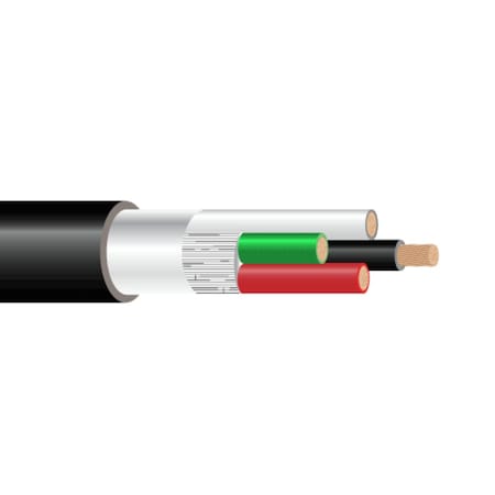 Southwire Multi-Conductor Cable, SEOOW, 4 AWG, 4 C, Black, TPE, Stranded, 600V, Indoor/Outdoor, 250 ft 55040403