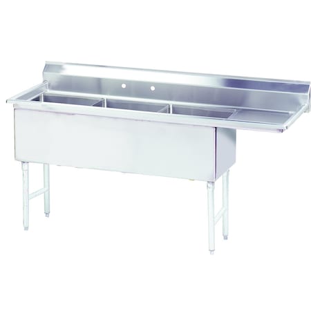 Advance Tabco Fabricated Sink 3-compartment 24 in. right drainboard FS-3-2024-24R