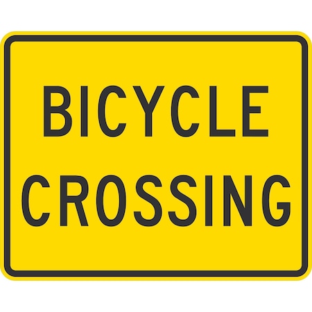 Lyle Bicycle Crossing Sign, 30x24, High Intensity Prismatic, Yellow G-14831-HI_30x24