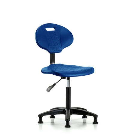 Blue Ridge Ergonomics Erie Poly Chair, Med Bench, Glides, Blue BR-TPMBCH-RG-A0-NF-RG-BLU