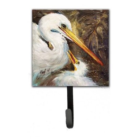 Carolines Treasures White Egret Feeding Baby Leash and Key Holder JMK1211SH4