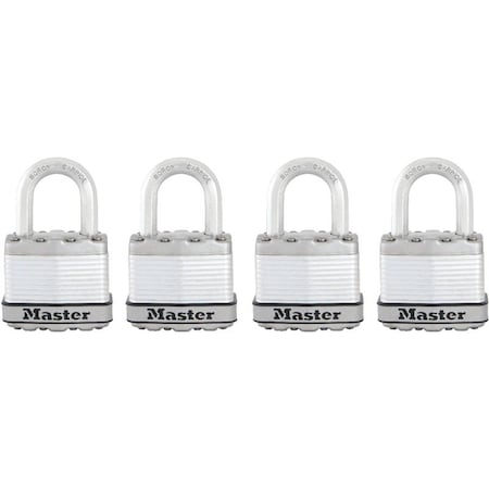 Master Lock Magnum Series Padlock, Keyed Alike Key, 5/16 in Dia Shackle, 1 in H Shackle, Stainless Steel Body, Zinc M1XQ