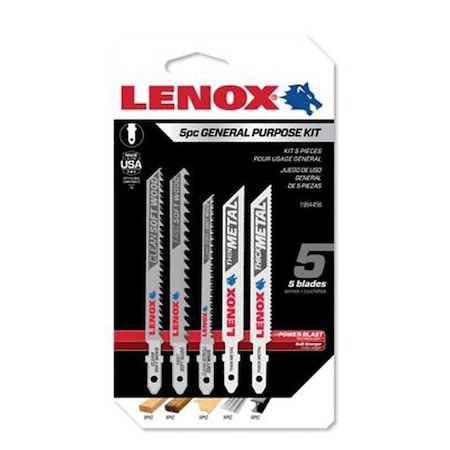 Lenox JIG SAW KIT W/T-SHANK 5PC 1994456