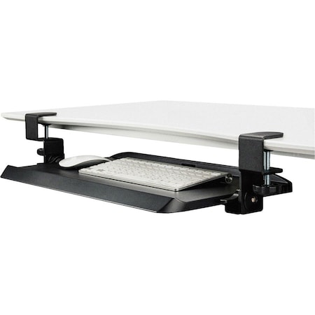 Kantek Clamp Mounted Tilting Keyboard Tray - 11.5" Height x 5" Width - Black - 1 Each KT165