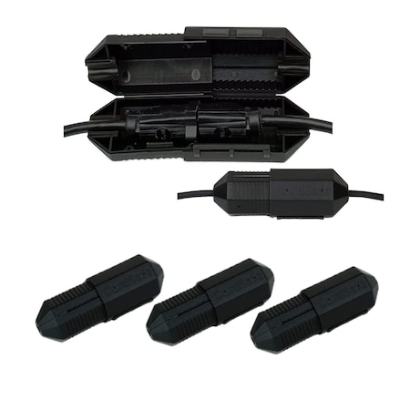 Cordsafe PLUS Extension Cord Connection Protector, Weather-Resistant Plug Cover, Fits 18-12 AWG Extension Cords, Made in USA, Black, 3-Pack PK3 2360-3