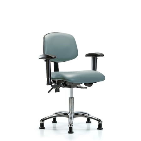Blue Ridge Ergonomics Vinyl Chair, Vinyl, Adjustable Arms BR-VDHCH-CR-T0-A1-RG-8822
