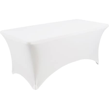 Iceberg Igear Stretch Fabric Table Cover, 30 in W x 96 in L, White 16533