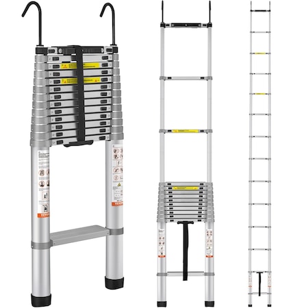 Vevor Telescoping Ladder20.3FT Aluminum Lightweight Extension Ladder, 419 LBS Capacity with Non-slip Feet ML-1062Z