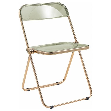 Leisuremod Lawrence Acrylic Folding Chair with Gold Metal Frame, Amber LFG19A