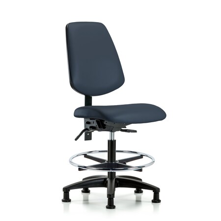 Blue Ridge Ergonomics Medium Bench Chair No Arms, 22" to 29" Height, Vinyl, Imperial Blue BR-VMBCH-MB-RG-T0-A0-CF-RG-8582