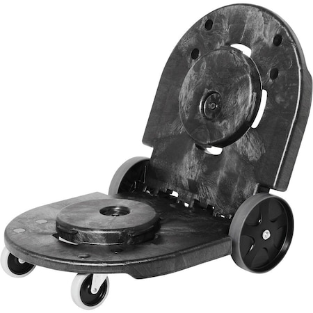 Rubbermaid Commercial Tandem Dolly, Two-Container, 300 lb Capacity, 20.25w x 45d x 8h, Black FG264600BLA