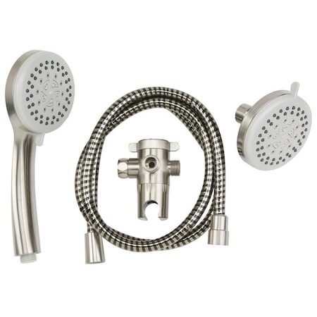 Plumb Pak Shower Head Kit, 1.8 gpm, 5-Spray Function, Brushed Nickel, 60 in L Hose K751BN