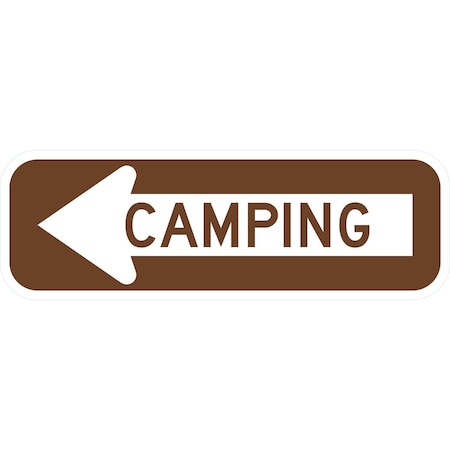 Lyle Camping (w/Left Arrow), 18x6, High Intensity Prismatic, Brown G-11428-HI_18x6