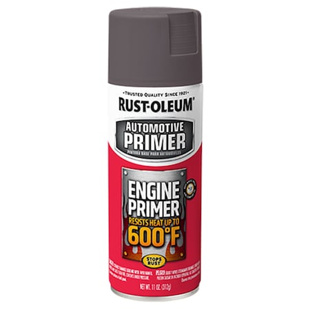 Rust-Oleum Automotive 600 Degrees F Engine Primer Spray, Gray, Flat, 11 oz 363573