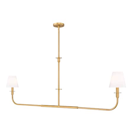 Z-Lite Tova Rubbed Brass 2 Light Linear Chandelier 3049-60L-RB