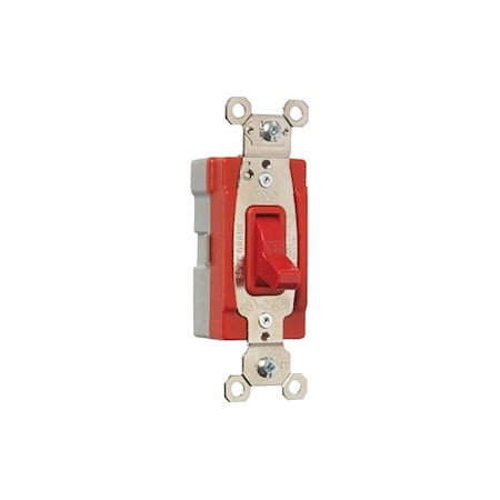 Pass & Seymour Wall Switch, 2 hp, Toggle, 20 A, Red PT20AC1RED