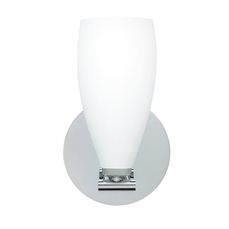 Besa Lighting Karli Wall Sconce, Opal Matte, Polished Nickel Finish, 1x5W LED 1SX-719807-LED-PN