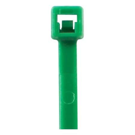 Partners Brand Cable Tie, 5-1/2 in L, Green, Nylon, 40 lb Strength, 1000 PK CT433A