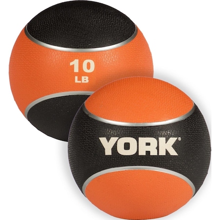 York Barbell 10 lbs 2 Tone Medicine Rubber Ball, Orange 65110