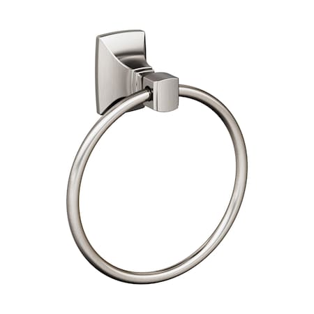 Amerock Highland Ridge Brushed Nickel Transitional 7-7/16 in 189 mm Length Towel Ring BH36012G10
