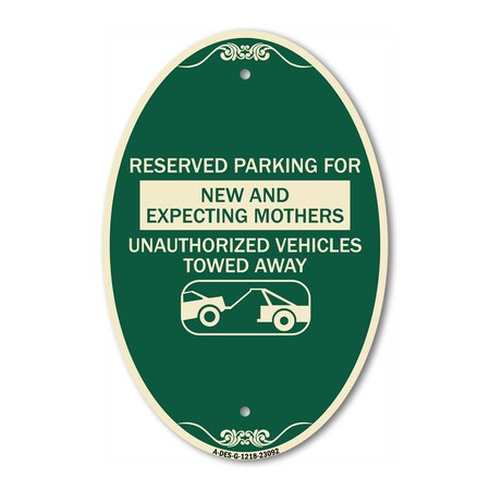 Signmission Reserved Parking for New and Expecting Mother, 12 In X 18 In Architectural, Heavy Gauge Aluminum A-OV-G-1218-23092