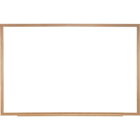 Ghent Dry Erase Board, Porcelain, 48 5/8 in, 72 5/8 in, Wood Frame, White, Matte M1W-46-4