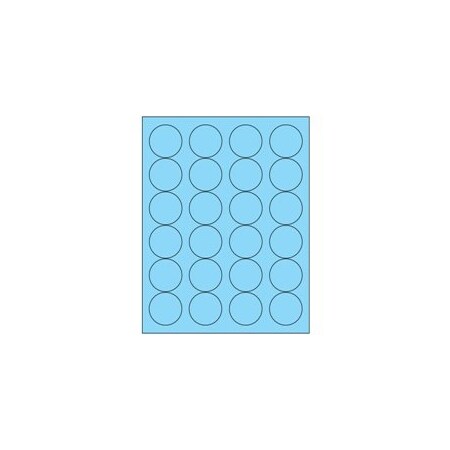 Bubblefast 1 2/3'' Fluorescent Green Circle Laser Labels-24 Labels per Sheet BFLL196BE