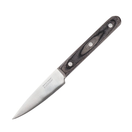 Martha Stewart Everyday 3.5 Inch Stainless Steel Paring Knife in Dark Gray with Wood Handle 128771.01