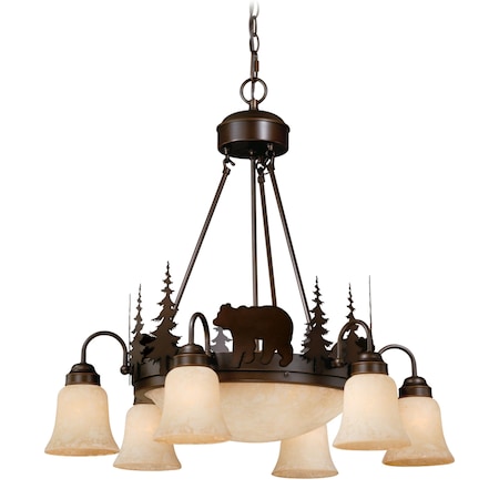 Vaxcel Bozeman 9 Light Bronze Rustic Bear Chandelier CH55706BBZ